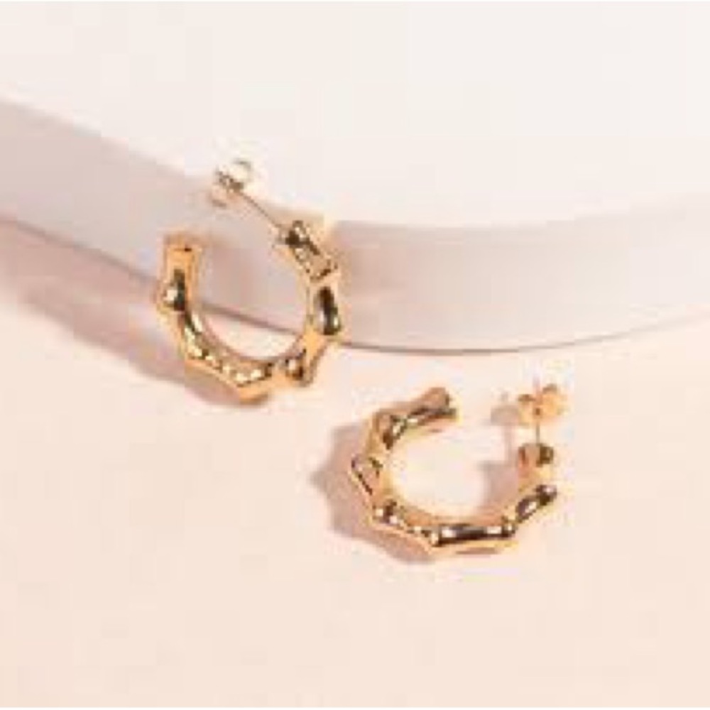 Women's 14-18K Gold/Rhodium Plated E-Coated Mini Hoop Earrings